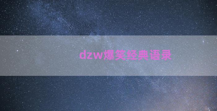 dzw爆笑经典语录